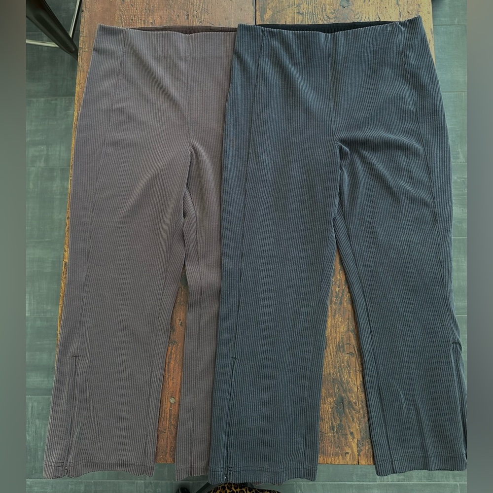lululemon Ribbed Ankle flare Pants - Gray and Brown